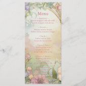 Blush Pink Floral Quinceanera Celebration Menu (Voorkant)