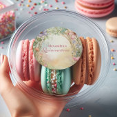 Blush Pink Floral Quinceanera Celebration Ronde Sticker