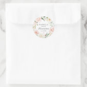 Blush Pink Floral Quinceanera Envelope Seal Ronde Sticker (Tas)