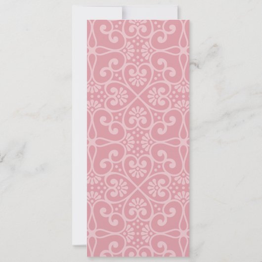 Blush Pink Floral Quinceanera Menu Kaart (Achterkant)