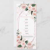 Blush Pink Floral Quinceanera Programme Kaart (Achterkant)