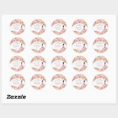 Blush Pink Floral Quinceanera Ronde Sticker (Vel)