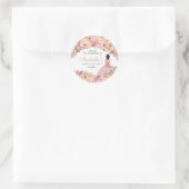 Blush Pink Floral Quinceanera Ronde Sticker (Tas)