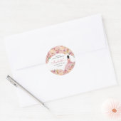 Blush Pink Floral Quinceanera Ronde Sticker (Envelop)