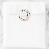 Blush Pink Floral Quinceanera Round Stickers (Tas)