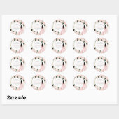 Blush Pink Floral Quinceanera Round Stickers (Vel)