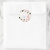 Blush Pink Floral Quinceanera Round Stickers (Tas)