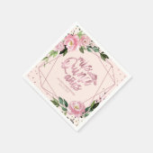 Blush Pink Floral Quinceanera Servet (Hoek)