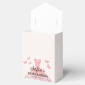 Blush Pink Floral Quinceañera Vlinders Bedankdoosjes (Geopend)