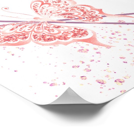 Blush Pink Floral Quinceanera Welcome Sign. Poster (Hoek)