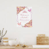 Blush Pink Floral Quinceanera Welcome Sign. Poster (Keuken)