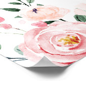 Blush Pink Floral Quinceañera Welkomstteken Poster (Hoek)