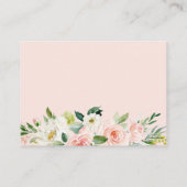 Blush Pink Floral raden hoeveel Kisses Game Plaatskaartje (Achterkant)