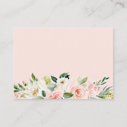 Blush Pink Floral raden hoeveel Kisses Game Plaatskaartje (Achterkant)