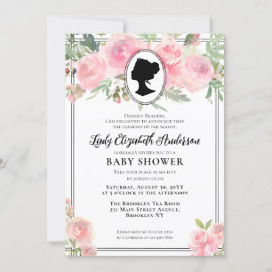  Blush Pink Floral Regency Baby shower Kaart