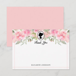 Blush Pink Floral Regency Vrijgezellenfeest Bedankkaart