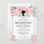 Blush Pink Floral Regency Vrijgezellenfeest Briefkaart (Voorkant / Achterkant)