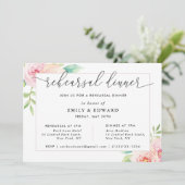 Blush Pink Floral Rehearsal Dinner Kaart (Staand voorkant)