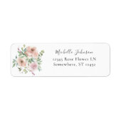 Blush Pink Floral Return Address Label (Voorkant)