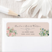 Blush Pink Floral Return Address Label (Insitu)