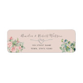 Blush Pink Floral Return Address Label (Voorkant)
