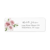 Blush Pink Floral Return Address Label (Voorkant)