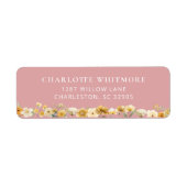 Blush Pink Floral Return Address Label (Voorkant)