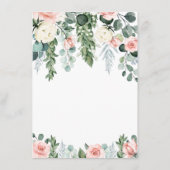 Blush Pink Floral Roos Garden Waterverf Weddenscha Informatiekaartje (Achterkant)