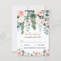 Blush Pink Floral Roos Garden Waterverf Weddenscha