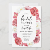 Blush Pink Floral Roos Vrijgezellenfeest Kaart (Voorkant)
