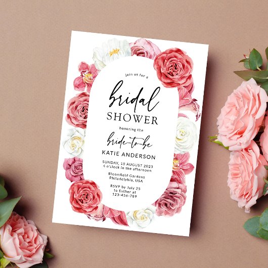 Blush Pink Floral Roos Vrijgezellenfeest Kaart