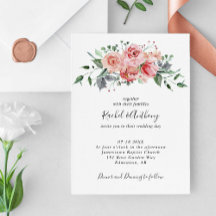 Blush Pink Floral Roos Wedding Elegant Boho Chic