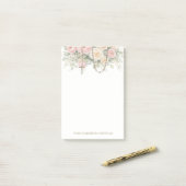 Blush Pink Floral Rosary Catholic  Post-it® Notes (Op bureau)