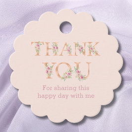 Blush Pink Floral Rozen Baby shower dank u Bedankjes Labels