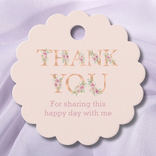 Blush Pink Floral Rozen Baby shower dank u Bedankjes Labels