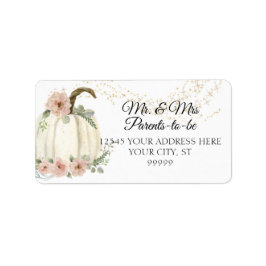 Blush Pink Floral Rozen Gold Pumpkin Adres Etiket