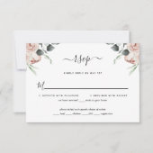 Blush Pink Floral Rozen Wedding RSVP Kaart (Voorkant)