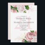Blush Pink Floral Rozen White 21st Birthday Kaart<br><div class="desc">Elegant modern botanisch blush roze waterverf floral (roos) and greenery on white garden-thema 21st verjaardagsfeest. Tekst,  lettertype,  tekengrootte en kleur zijn volledig aanpasbaar,  zodat deze kaart volledig aan uw behoeften kan worden aangepast.</div>