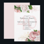 Blush Pink Floral Rozen White 40th Birthday Kaart<br><div class="desc">Elegant modern botanisch blush roze waterverf floral (roos) and greenery on white garden-thema 40th verjaardagsfeest. Tekst,  lettertype,  tekengrootte en kleur zijn volledig aanpasbaar,  zodat deze kaart volledig aan uw behoeften kan worden aangepast.</div>