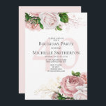 Blush Pink Floral Rozen White 40th Birthday Kaart<br><div class="desc">Elegant modern botanisch blush roze waterverf floral (roos) and greenery on white garden-thema 40th verjaardagsfeest. Tekst,  lettertype,  tekengrootte en kleur zijn volledig aanpasbaar,  zodat deze kaart volledig aan uw behoeften kan worden aangepast.</div>