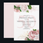 Blush Pink Floral Rozen White 50th Birthday Kaart<br><div class="desc">Elegant modern botanisch blush roze waterverf floral (roos) and greenery on white garden-thema 50th verjaardagsfeest. Tekst,  lettertype,  tekengrootte en kleur zijn volledig aanpasbaar,  zodat deze kaart volledig aan uw behoeften kan worden aangepast.</div>