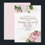 Blush Pink Floral Rozen White 50th Birthday Kaart<br><div class="desc">Elegant modern botanisch blush roze waterverf floral (roos) and greenery on white garden-thema 50th verjaardagsfeest. Tekst,  lettertype,  tekengrootte en kleur zijn volledig aanpasbaar,  zodat deze kaart volledig aan uw behoeften kan worden aangepast.</div>
