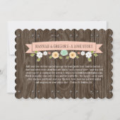 BLUSH PINK Floral Rustic Boho Save the Date Card (Achterkant)