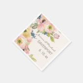 Blush Pink Floral Sage Green Wedding Servet (Hoek)