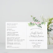 Blush Pink Floral Sage Leaves Budget Weddenschap (Staand voorkant)