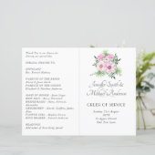 Blush Pink Floral Sage Leaves Budget Weddenschap (Staand voorkant)
