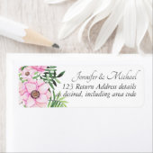 Blush Pink Floral Sage Leaves Budget Weddenschap Etiket (Insitu)