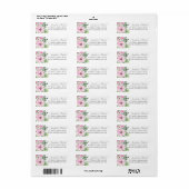 Blush Pink Floral Sage Leaves Budget Weddenschap Etiket (Full Sheet)