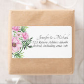 Blush Pink Floral Sage Leaves Budget Weddenschap Etiket (Insitu)