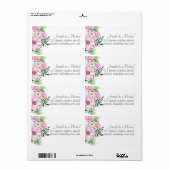 Blush Pink Floral Sage Leaves Budget Weddenschap Etiket (Full Sheet)